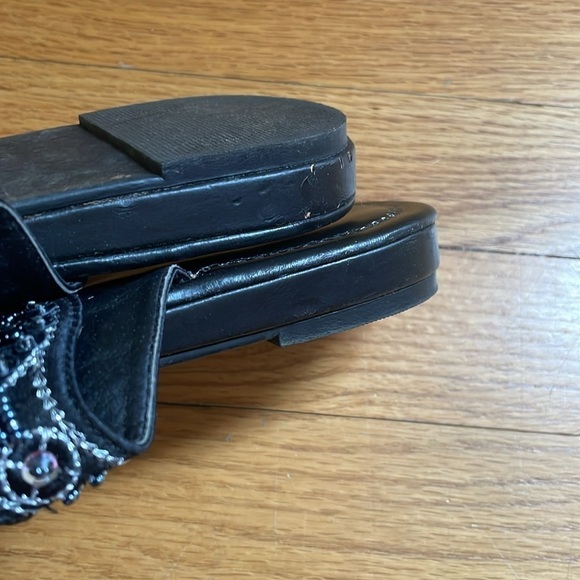 Coconuts by Matisse Black Leather Thong Sandal Flip Flop Beaded Kelsey Shoe 7 - Picture 8 of 9